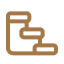 Icône représentant des services de rénovation avec des éléments géométriques emboîtés en couleur beige
